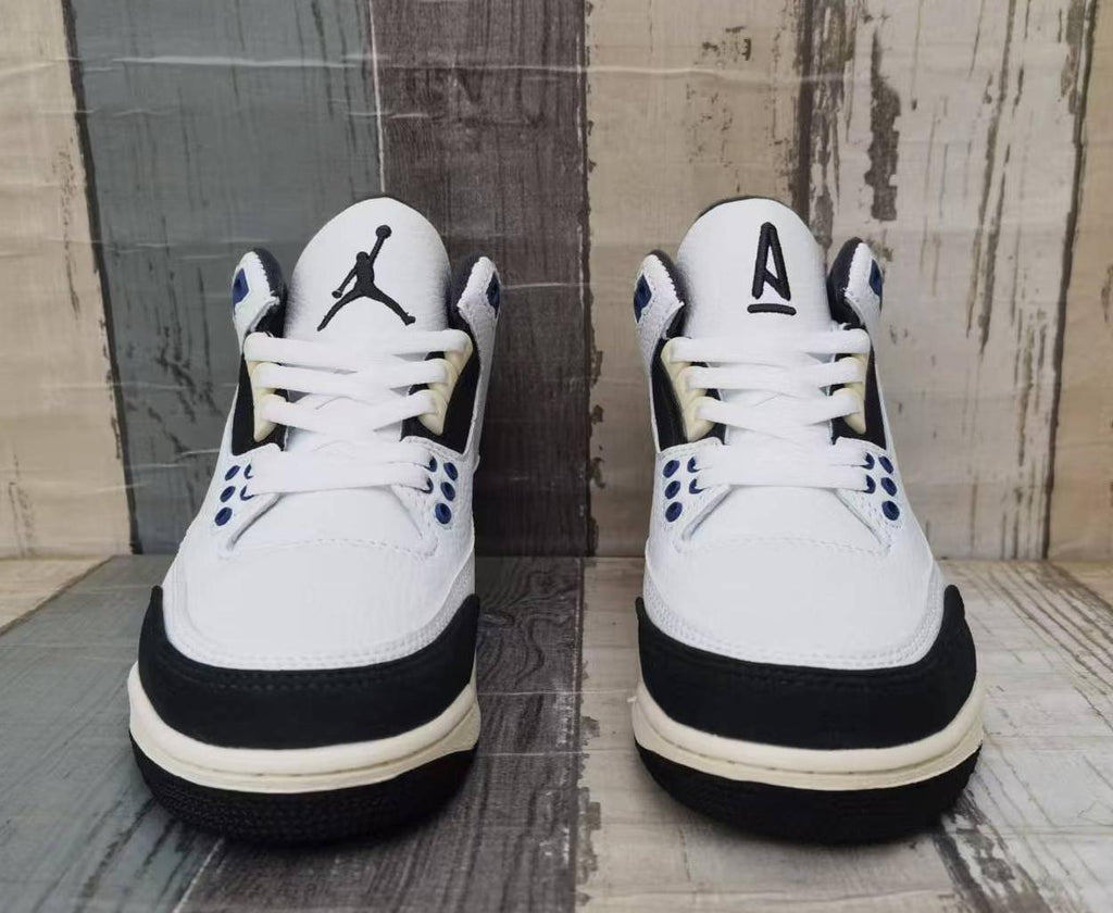 Air Jordan 3 Retro Sneakers – White, Grey & Blue