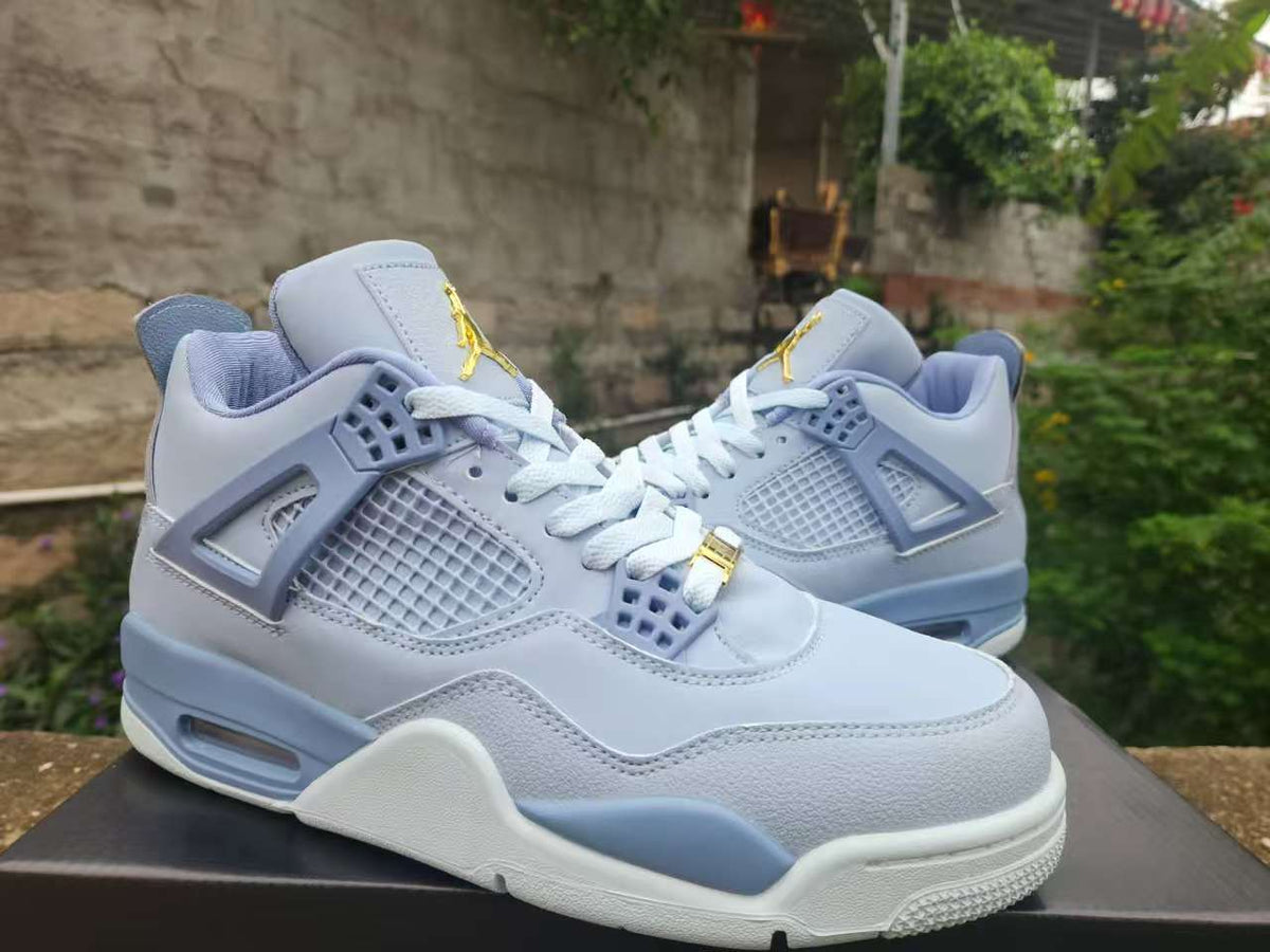 Air Jordan 4 Retro Sneakers – Grey & Blue