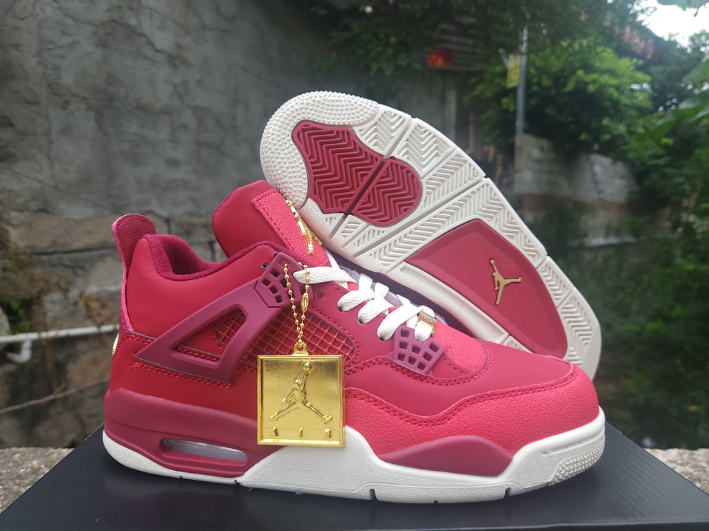 Air Jordan 4 Retro Sneakers – Red, Purple & Gold
