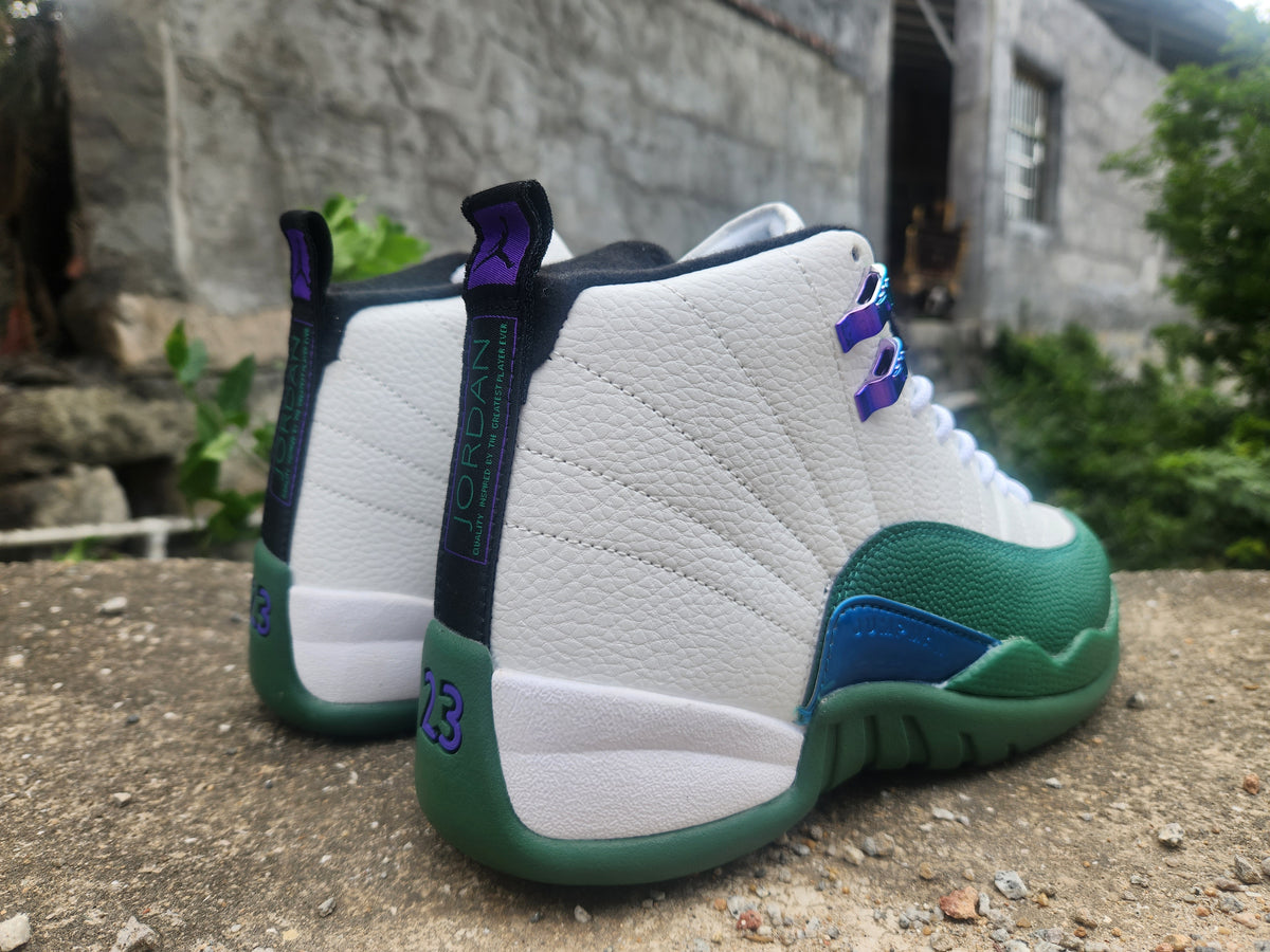 Air Jordan 12 Retro Sneakers – White & Jade